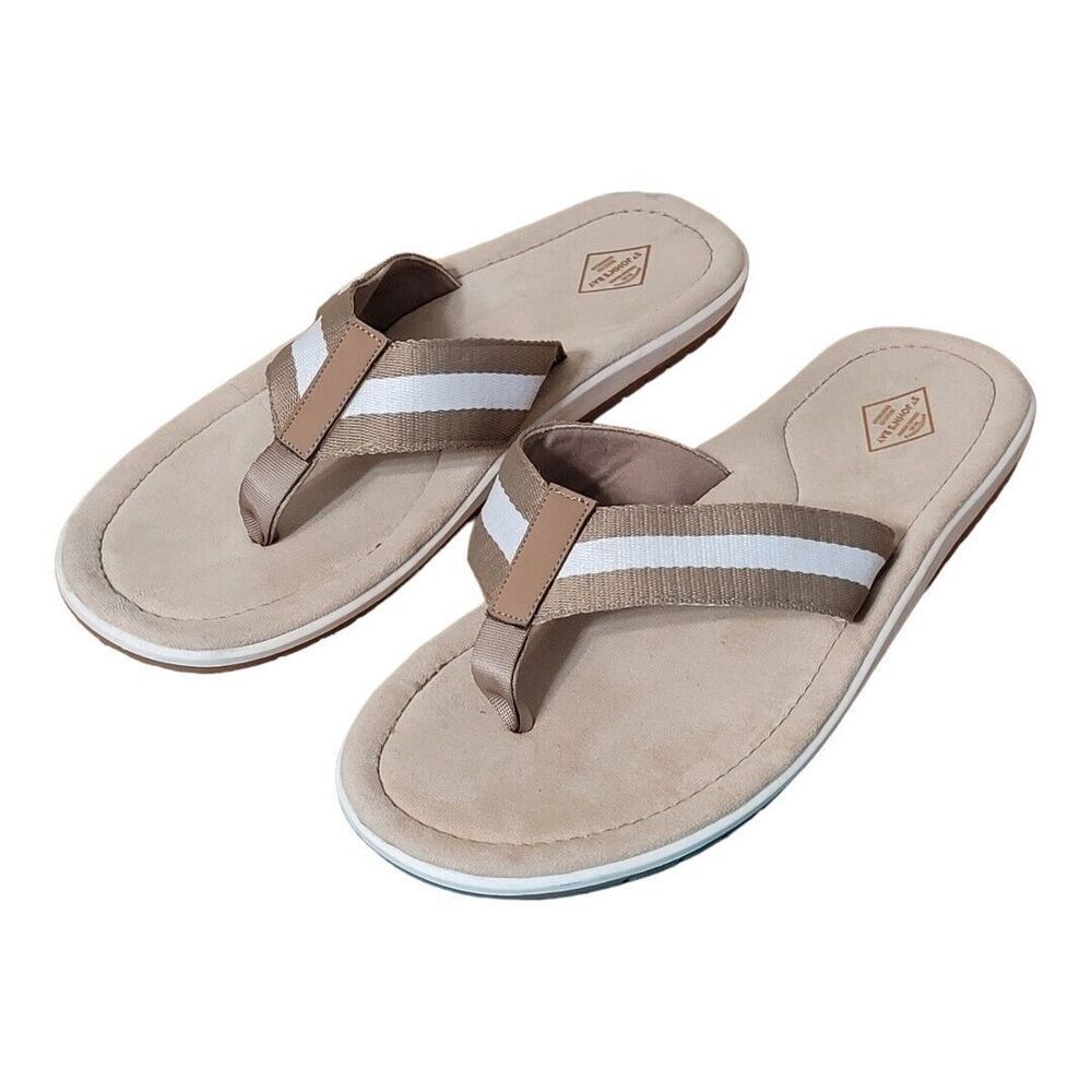 ST JOHN'S BAY THONG COMFORT CUSHION FLIP FLOPS TAN  MEN 11/12